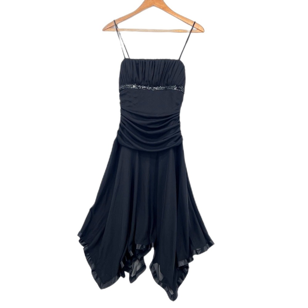 City Triangles Fairy Core Spaghetti Strap Asymmetrical Satin Trim Skirt Size SM*